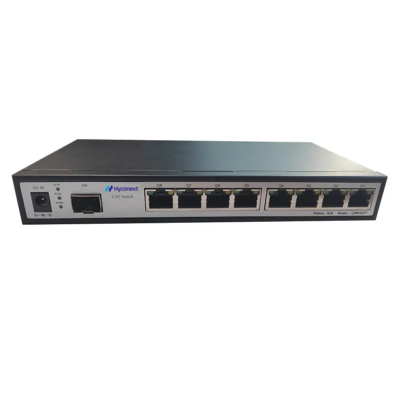 L2 Unmanaged PoE Switch 8 Ports 2.5G & 1 SFP+ Port 10G & 120W PoE Power HC8MT1XP_P+