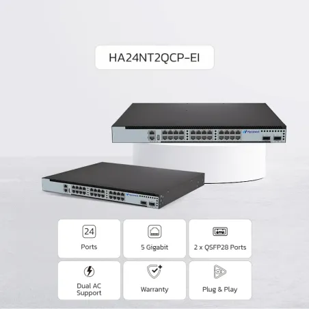 NEW ! NexArena Core 5G Multi-rate Series — 24 ports 5G RJ45 & 4 ports 100G QSFP28 HA24NT2QCP-EI Series