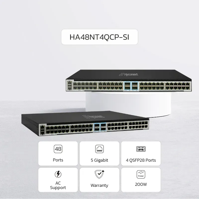 NEW ! NexArena Apex 5G Multi-rate Series — 48 ports 5G RJ45 & 4 ports 100G QSFP28 HA48NT4QCP-SI Series
