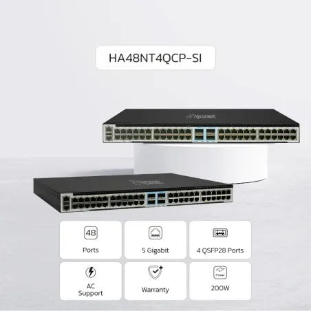 NEW ! NexArena Apex 5G Multi-rate Series — 48 ports 5G RJ45 & 4 ports 100G QSFP28 HA48NT4QCP-SI Series