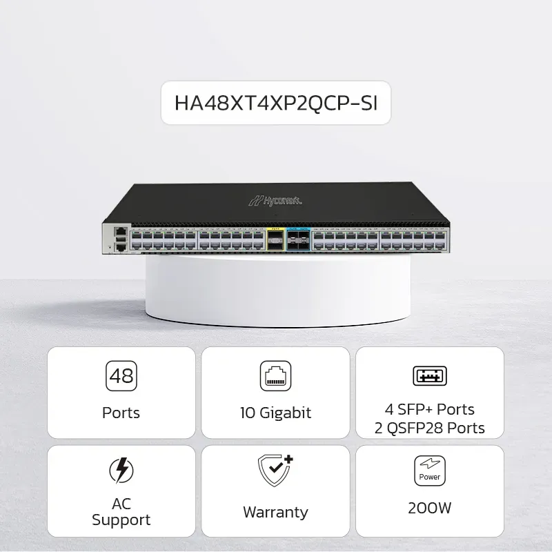 NEW ! NexArena DC Swift 10G Series — 48 ports 10G RJ45 & 4 ports 10G SFP+ & 2 ports 100G QSFP28 HA48XT4XP2QCP-SI Series