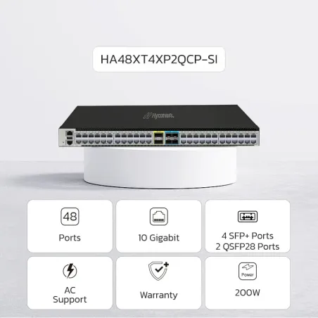 NEW ! NexArena DC Swift 10G Series — 48 ports 10G RJ45 & 4 ports 10G SFP+ & 2 ports 100G QSFP28 HA48XT4XP2QCP-SI Series