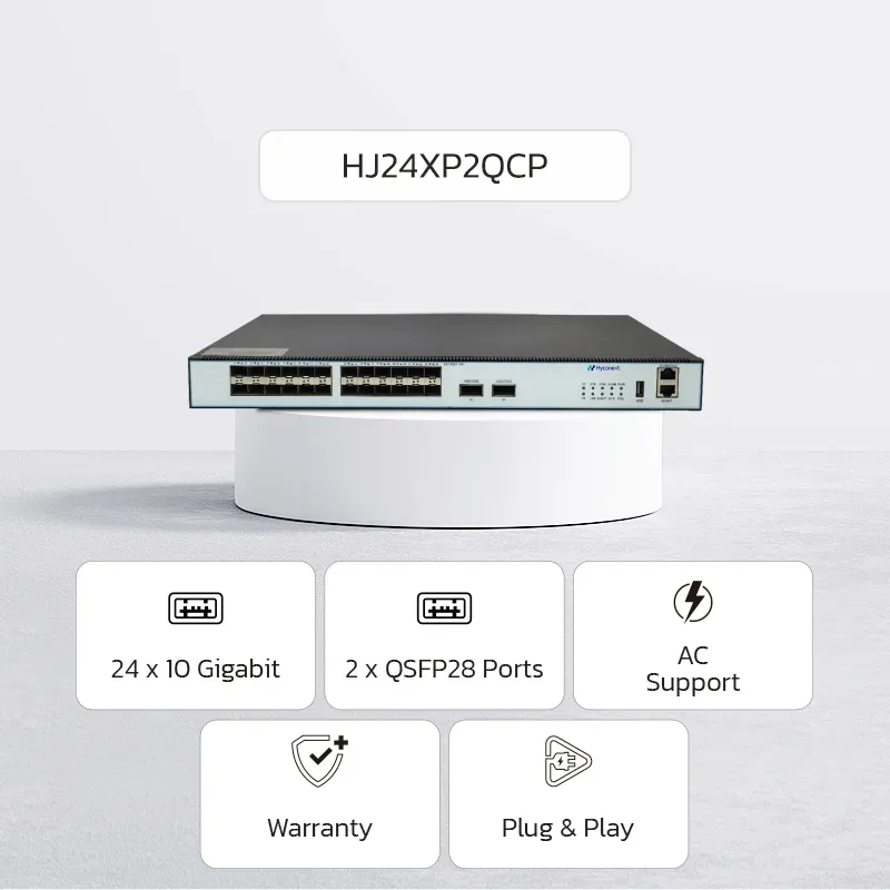 NEW ! NexArena DC Fiber — 24 ports 10G SFP+ & 2 ports 100G QSFP28 HJ24XP2QCP Series