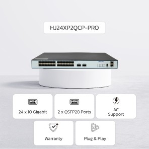 NexArena 24-Fiber-PRO — L3 Managed 24 ports 10G SFP+ & 2 ports 100G QSFP28 HJ24XP2QCP-PRO Series