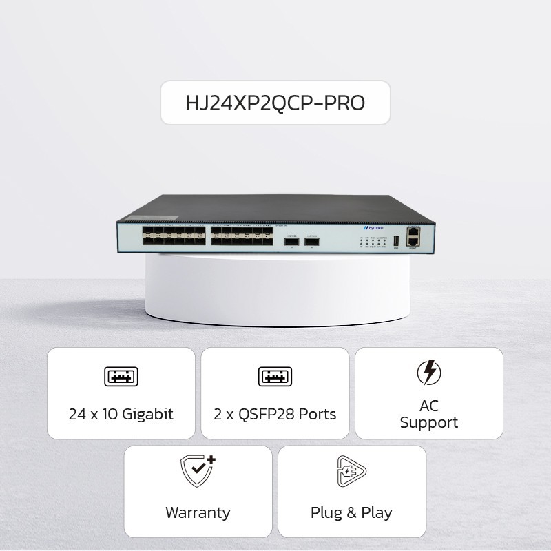 NexArena 24-Fiber-PRO — L3 Managed 24 ports 10G SFP+ & 2 ports 100G QSFP28 HJ24XP2QCP-PRO Series