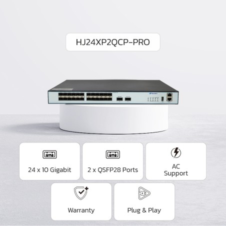 NexArena 24-Fiber-PRO — L3 Managed 24 ports 10G SFP+ & 2 ports 100G QSFP28 HJ24XP2QCP-PRO Series