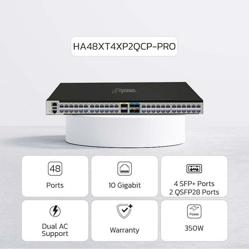 NexArena 48-10G-PRO — L3 Managed 48 ports 10G RJ45 & 4 ports 10G SFP+ & 2 ports 100G QSFP28 HA48XT4XP2QCP-PRO Series