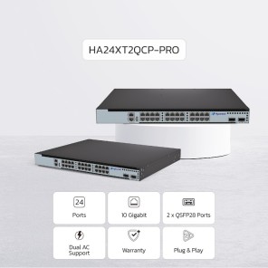 NexArena 24-10G-PRO — L3 Managed 24 ports 10G RJ45 & 2 ports 100G QSFP28 HA24XT2QCP-PRO Series