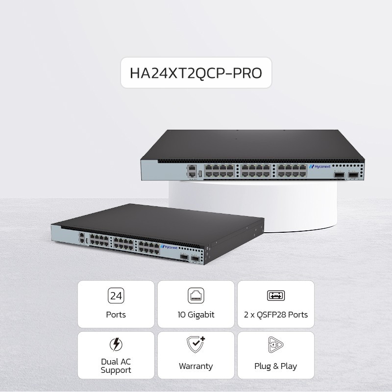 NexArena 24-10G-PRO — L3 Managed 24 ports 10G RJ45 & 2 ports 100G QSFP28 HA24XT2QCP-PRO Series