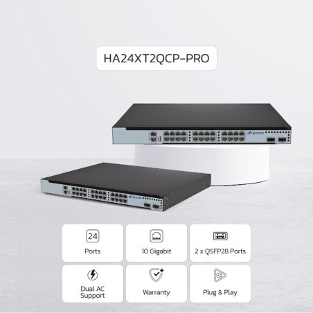 NexArena 24-10G-PRO — L3 Managed 24 ports 10G RJ45 & 2 ports 100G QSFP28 HA24XT2QCP-PRO Series