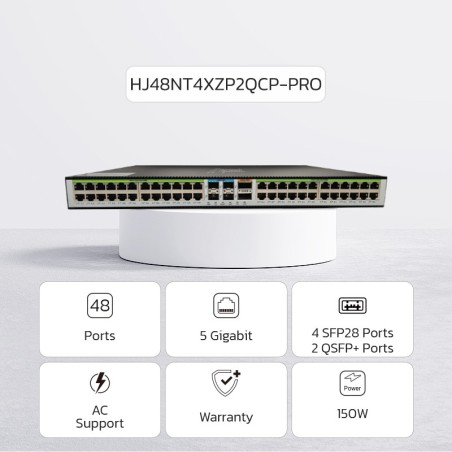 NexArena 48-5G-PRO — L3 Managed 48 ports 5G RJ45 & 4 ports 10G SFP28 & 2 ports 100G QSFP28 HJ48NT4XZP2QCP-PRO Series