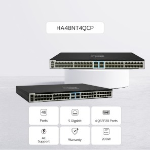 NexArena 48-5G — L3 Managed 48 ports 5G RJ45 & 4 ports 100G QSFP28 HA48NT4QCP Series