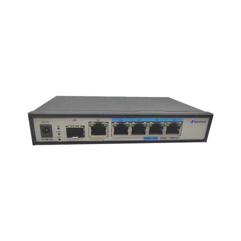 L2 Managed PoE Switch 5 Ports 1000M & 1 SFP 1G & 60W PoE Power HC5GT1GP_P+_V200